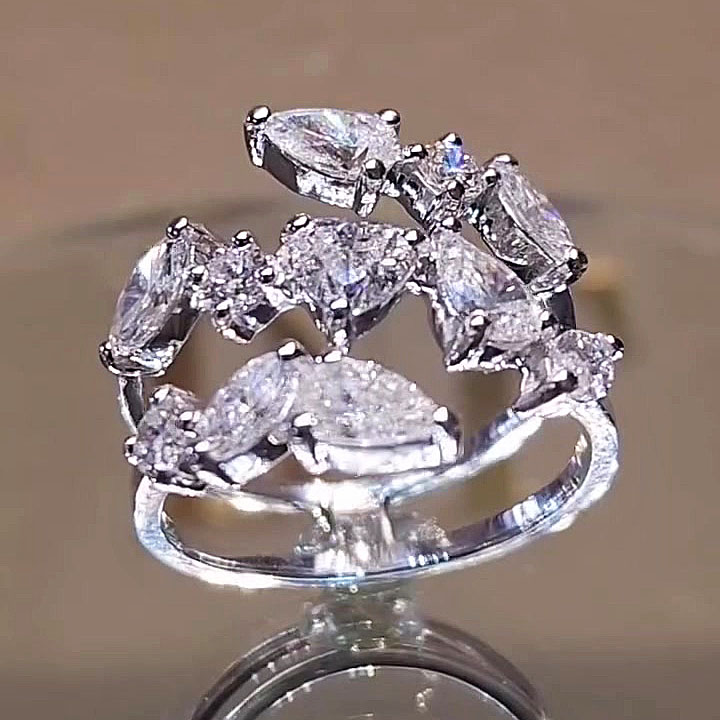 3.85ct Art Deco Multi Cut White Sapphire Wedding Band