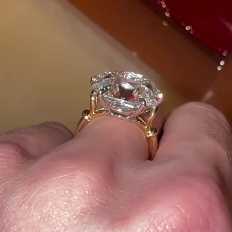 5ct Vintage Design Old Mine Cut White Sapphire Ring