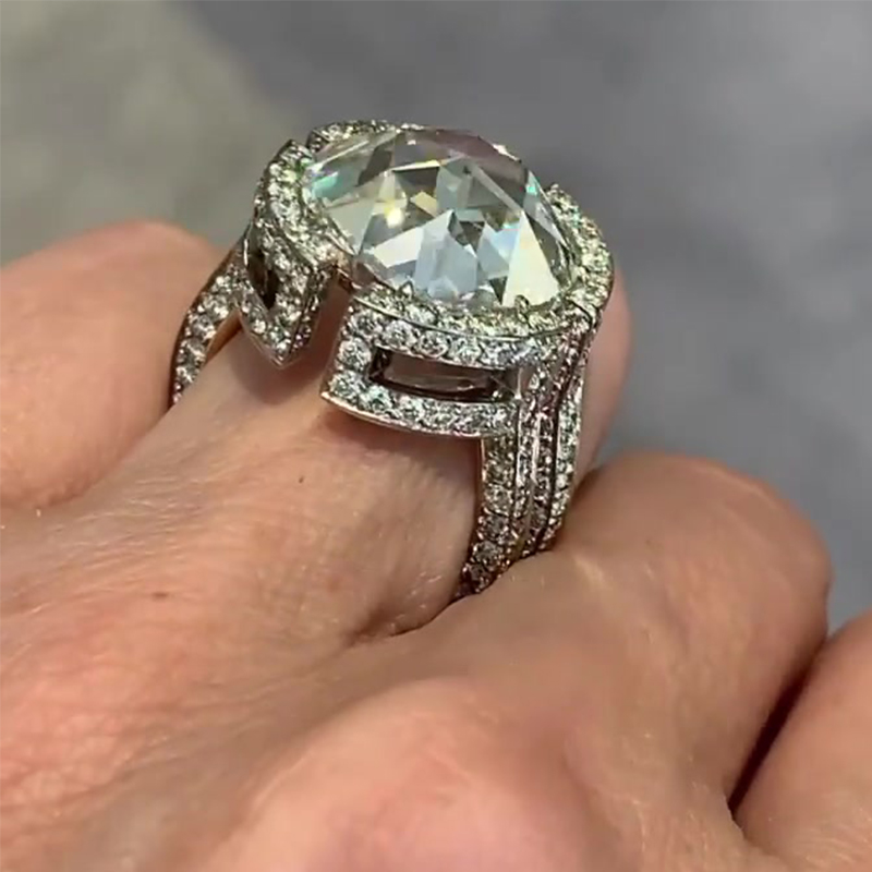 5ct Round Cut White Sapphire Cocktail Ring