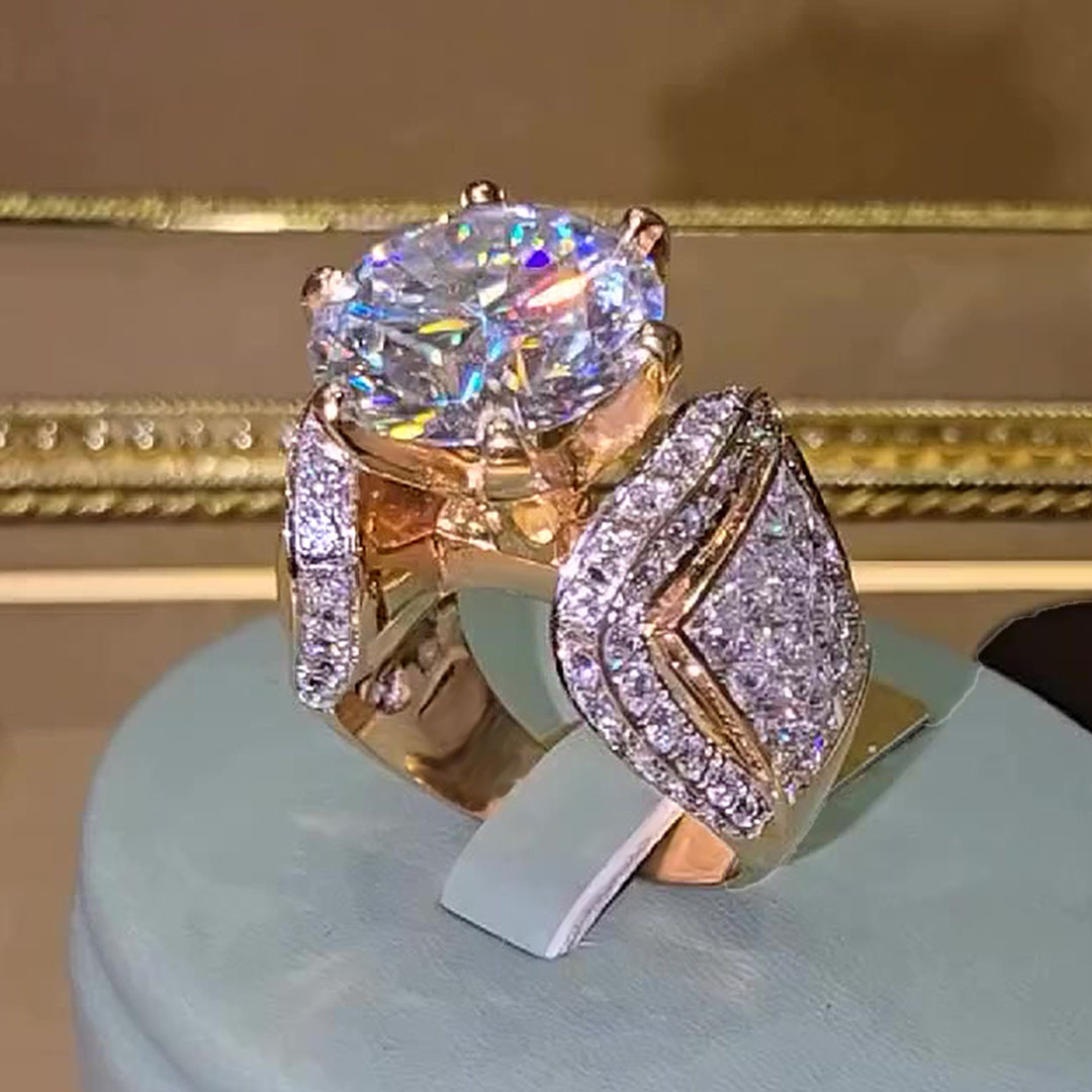 6ct Round Cut White Sapphire Engagement Ring For Men