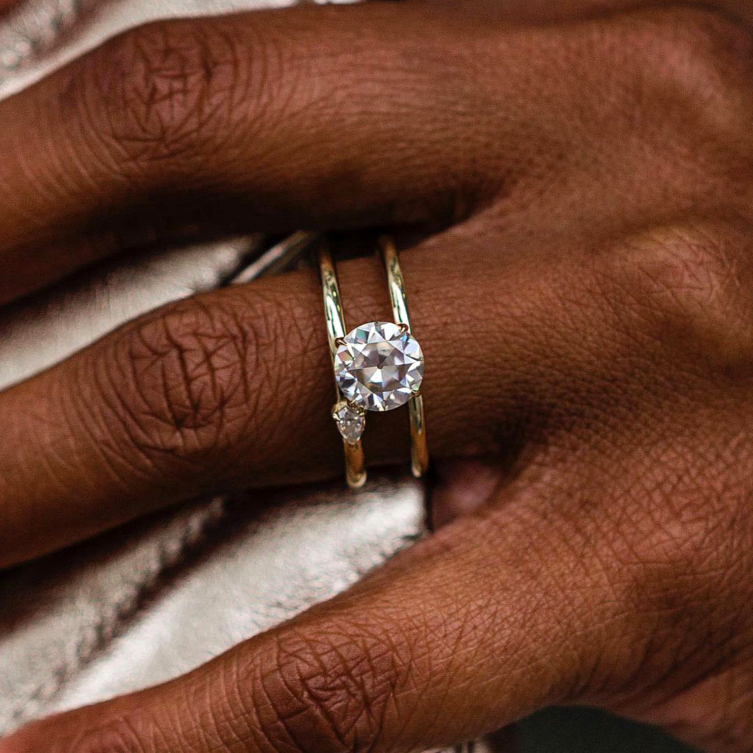 2ct Vintage Old European Cut White Sapphire Ring