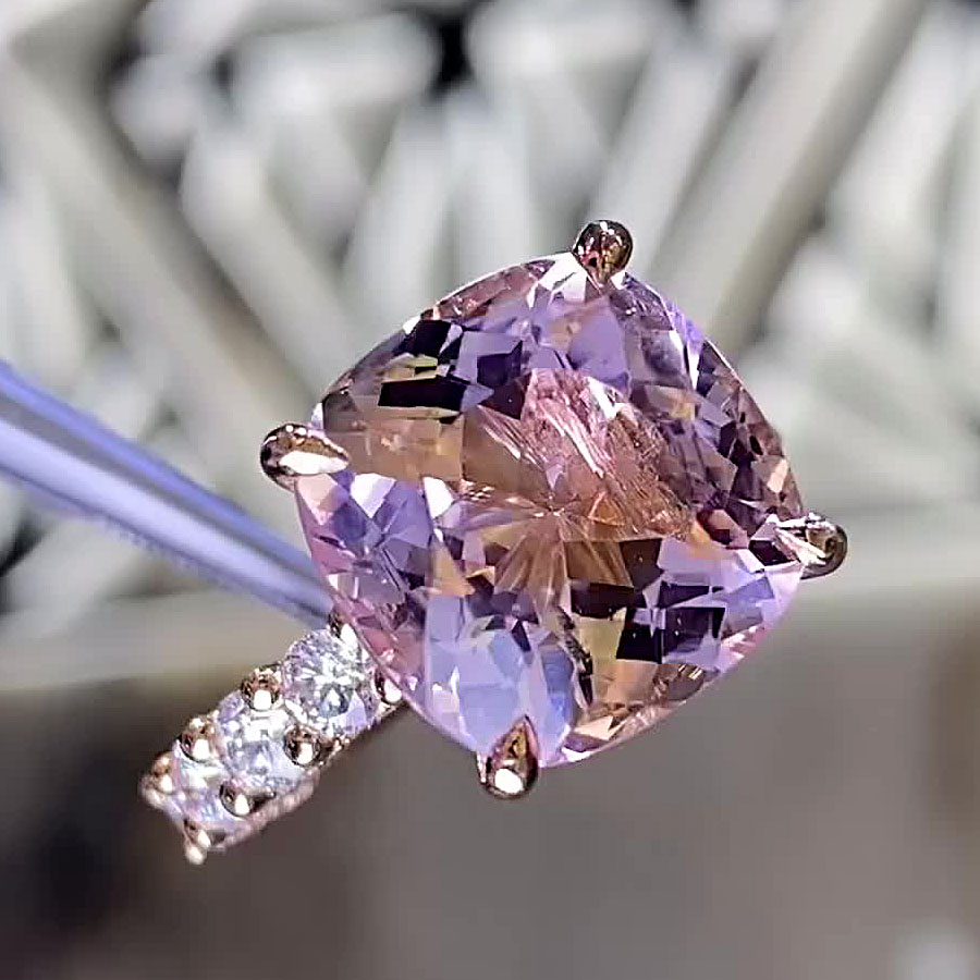 5ct Cushion Cut Pink Sapphire Engagement Ring