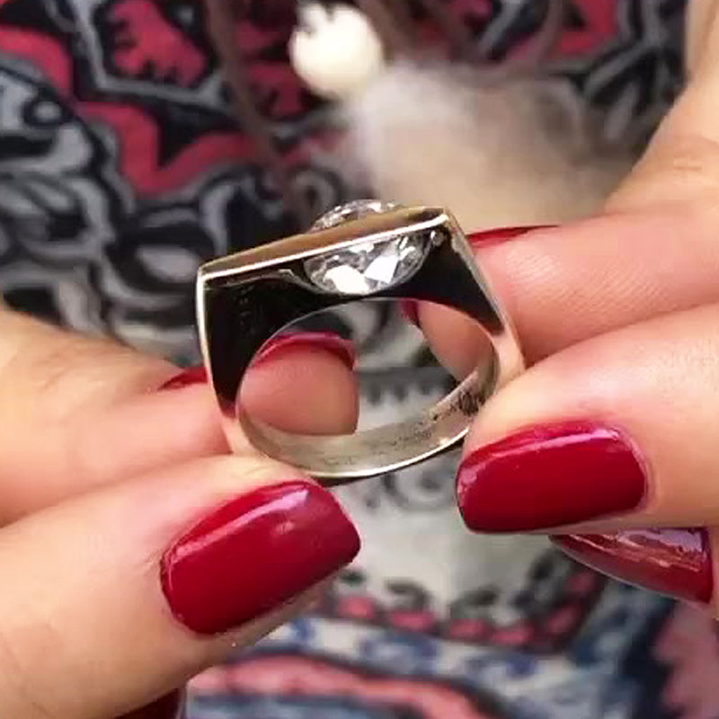 2ct Square Round Cut White Sapphire Solitaire Ring