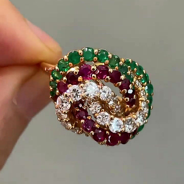 6.75ct Round Cut Rainbow Sapphire Eternity Ring