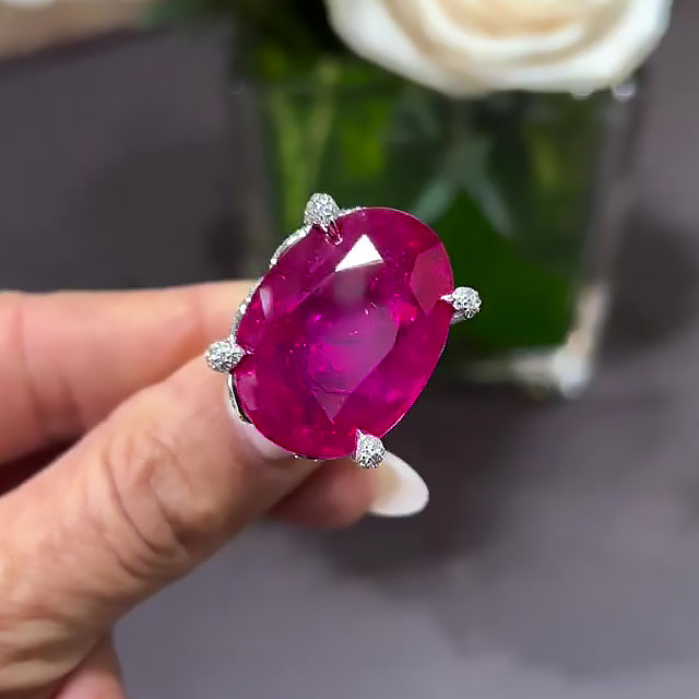 6ct Oval Cut Ruby Sapphire Engagement Ring