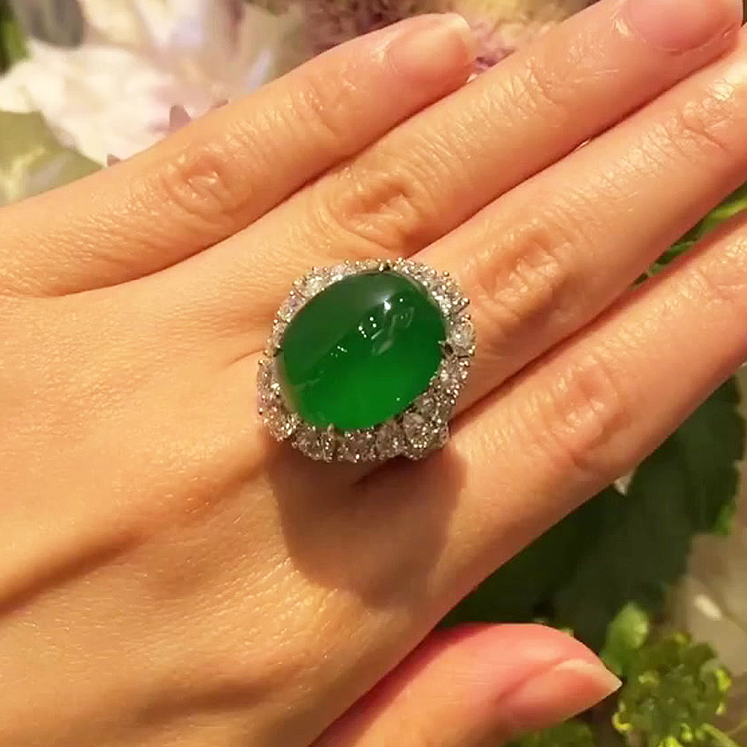17.5ct Luxury Halo Multi-cut Emerald Sapphire Engagement Ring