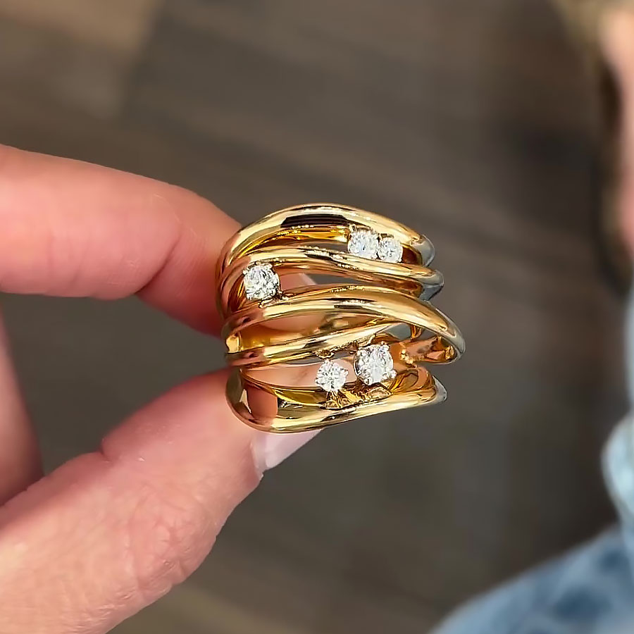 1.25ct Round Cut White Sapphire Cocktail Ring