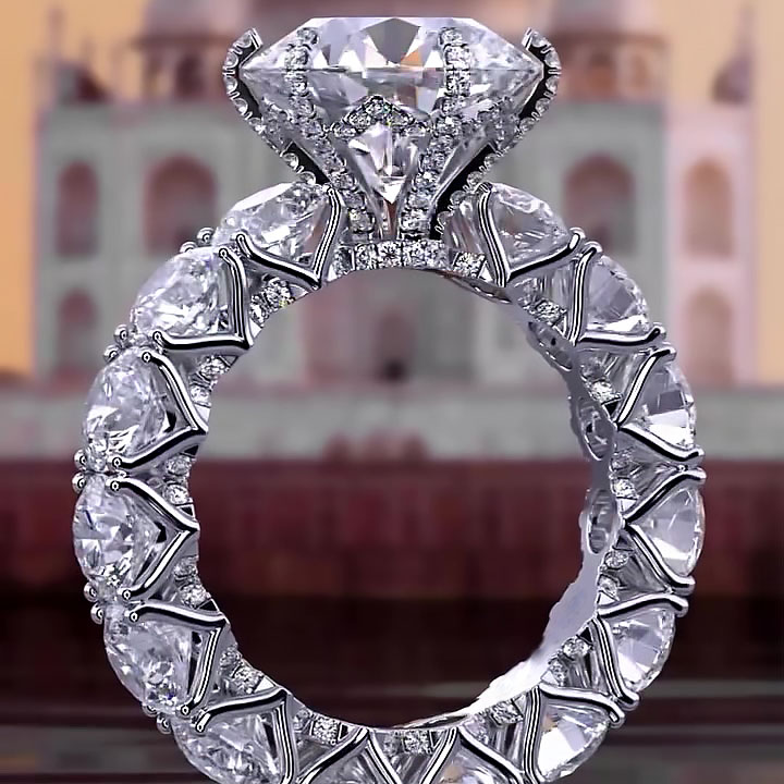 5ct Round Cut White Sapphire Engagement Ring