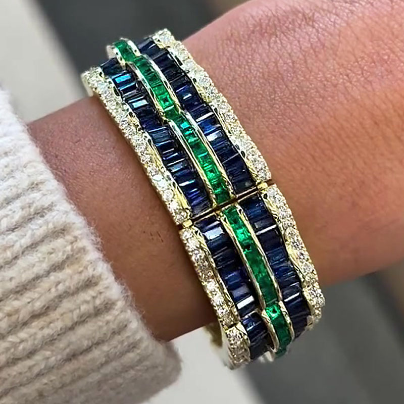 Channel Setting Multi-color Gemstone Bracelet