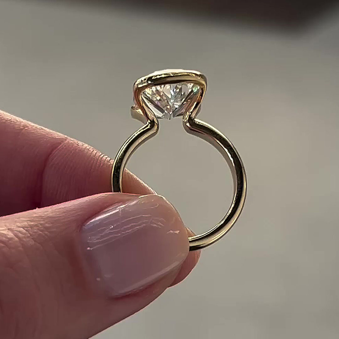 5ct Cushion Cut White Sapphire Engagement Ring