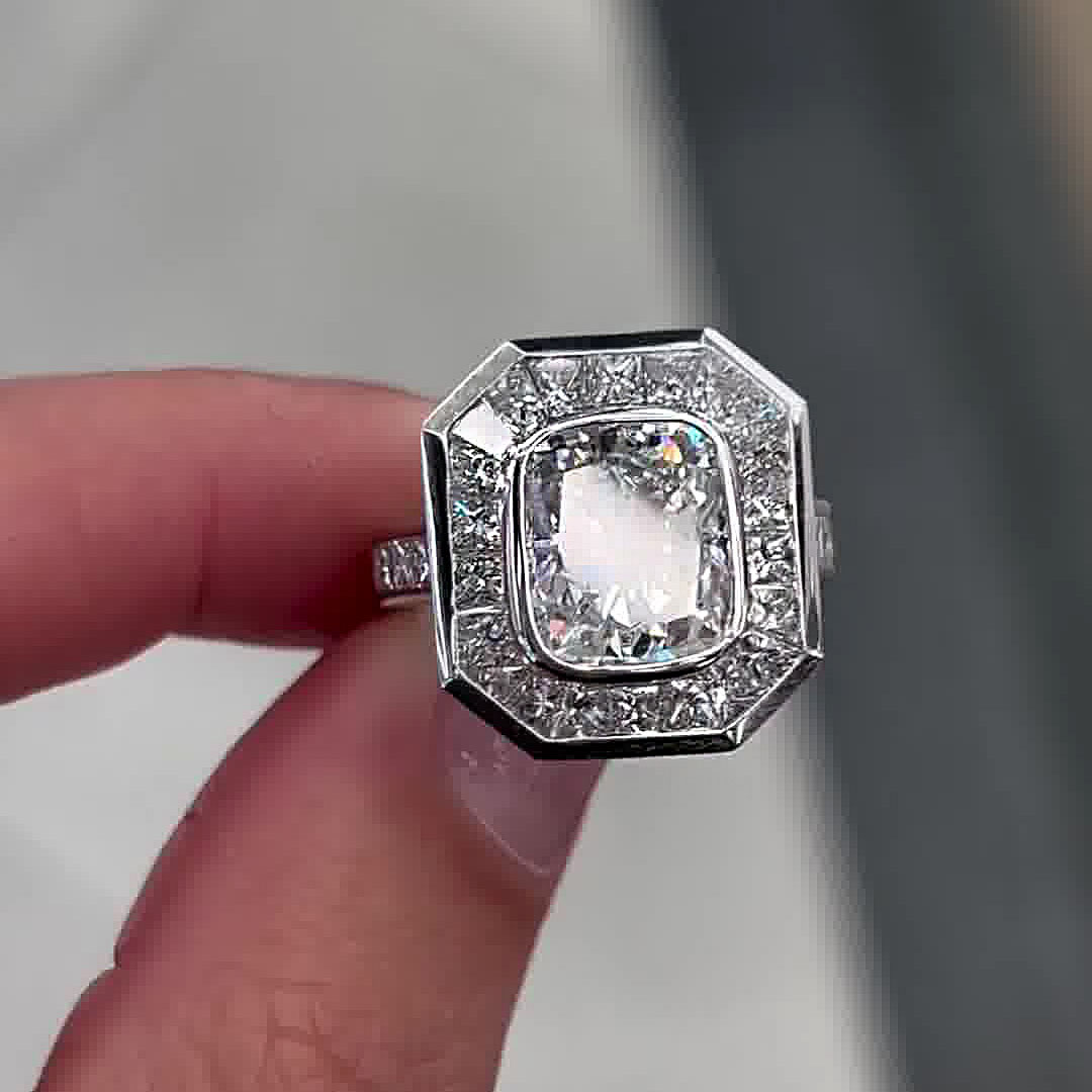 2ct Cushion Cut White Sapphire Engagement Ring