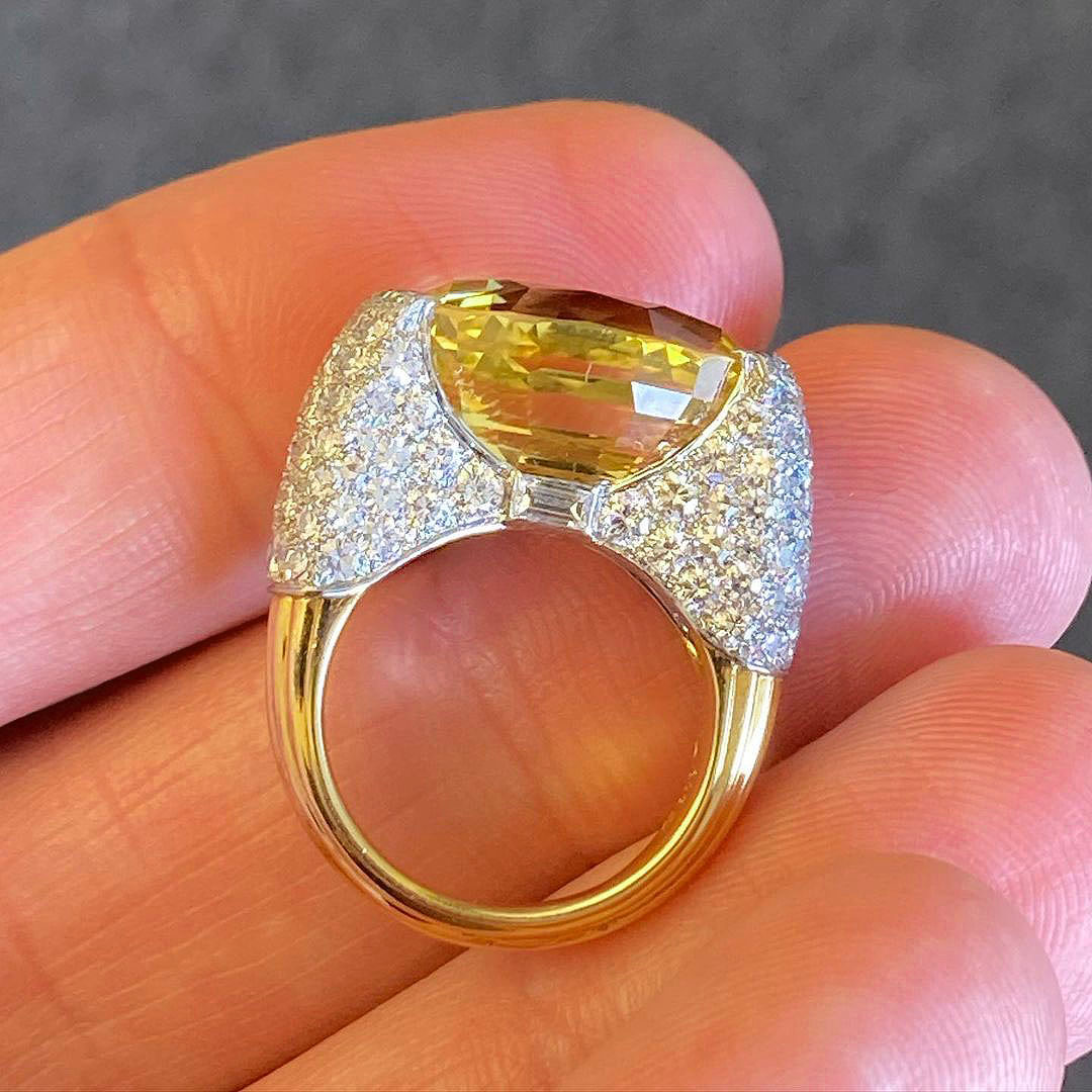 3ct Oval Cut Yellow Sapphire Engagement Ring