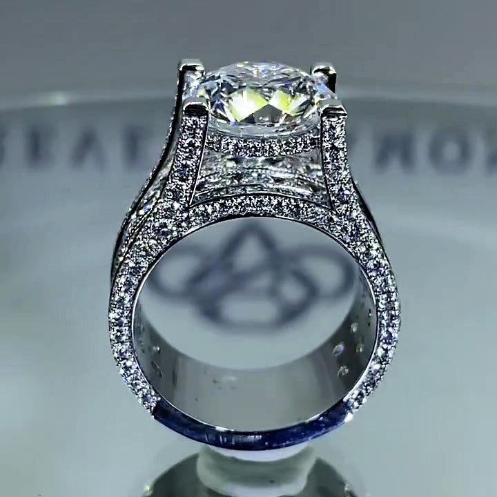 3ct Round Cut White Sapphire Engagement Ring