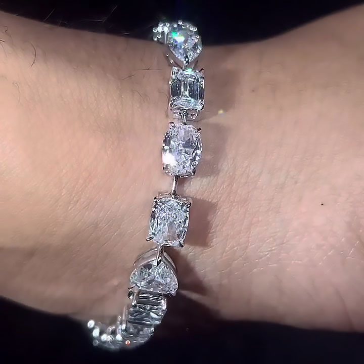 Multi-Cut White Sapphire Men's Bracelet