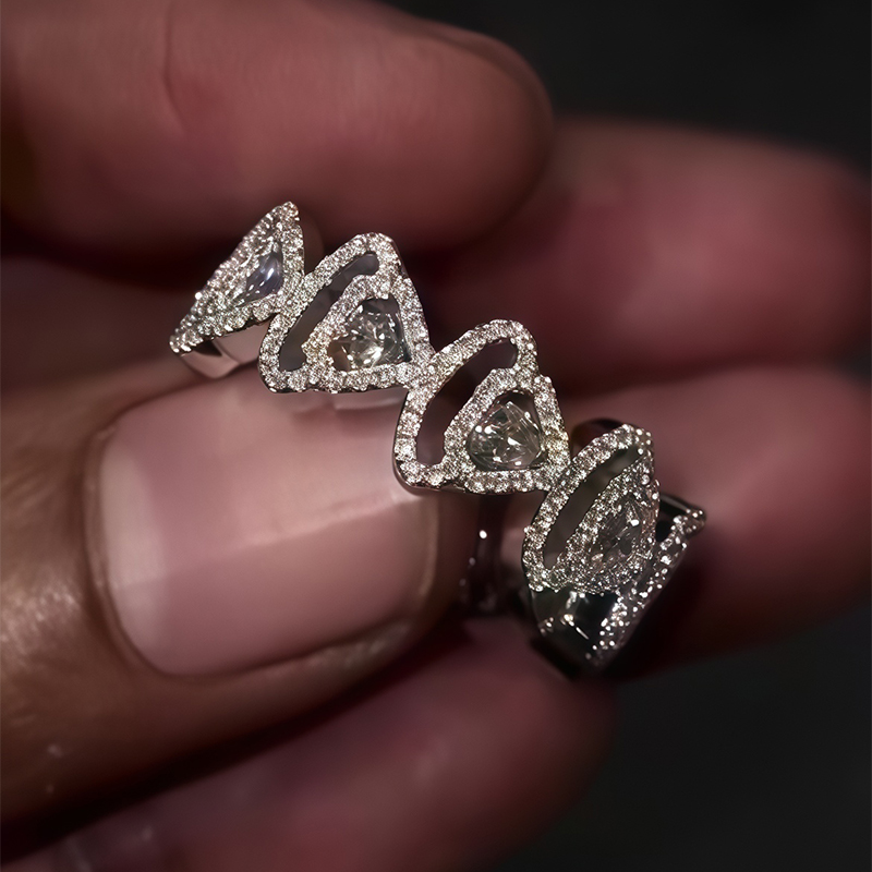 Round Cut White Sapphire Men's Wedding Band