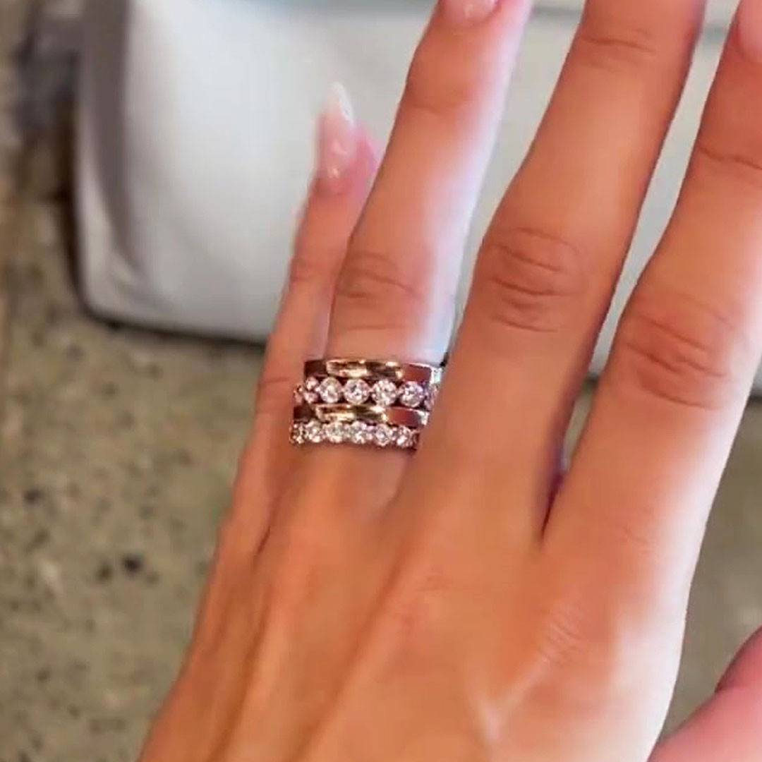 3.25ct Round Cut White Sapphire Stacking Ring Set/4pcs