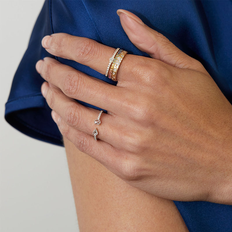 0.3ct Scattered White Sapphire Eternity Ring