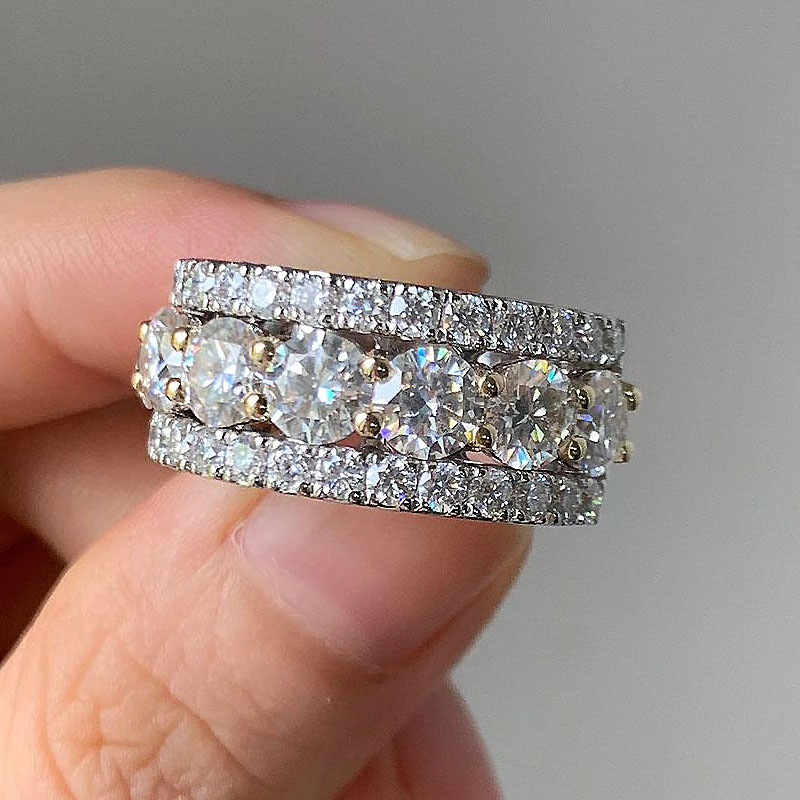6.25ct Round Cut White Sapphire Half Eternity Ring