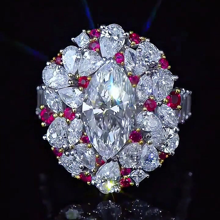 2ct Marquise Cut White Sapphire Cocktail Ring