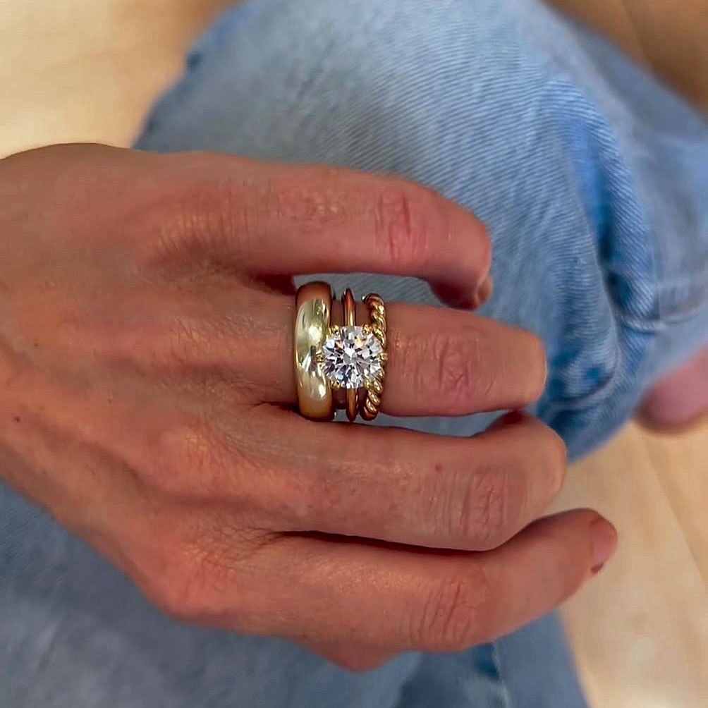 3ct Round Cut White Sapphire Wedding Set/3pcs