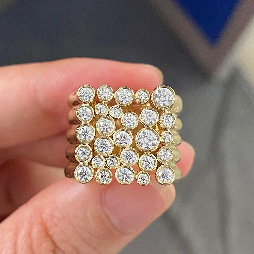 2.25ct Round Cut White Sapphire Men's Rand