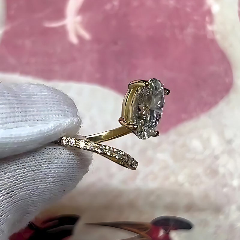 Timeless 3.5ct Oval Cut White Sapphire Engagement Ring