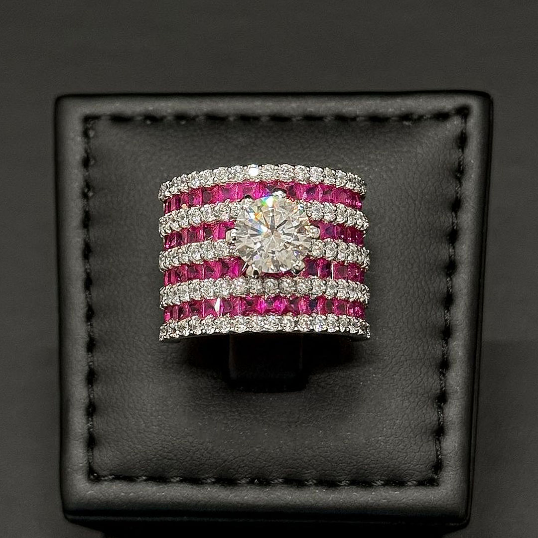 2ct Round Cut White Sapphire Engagement Ring