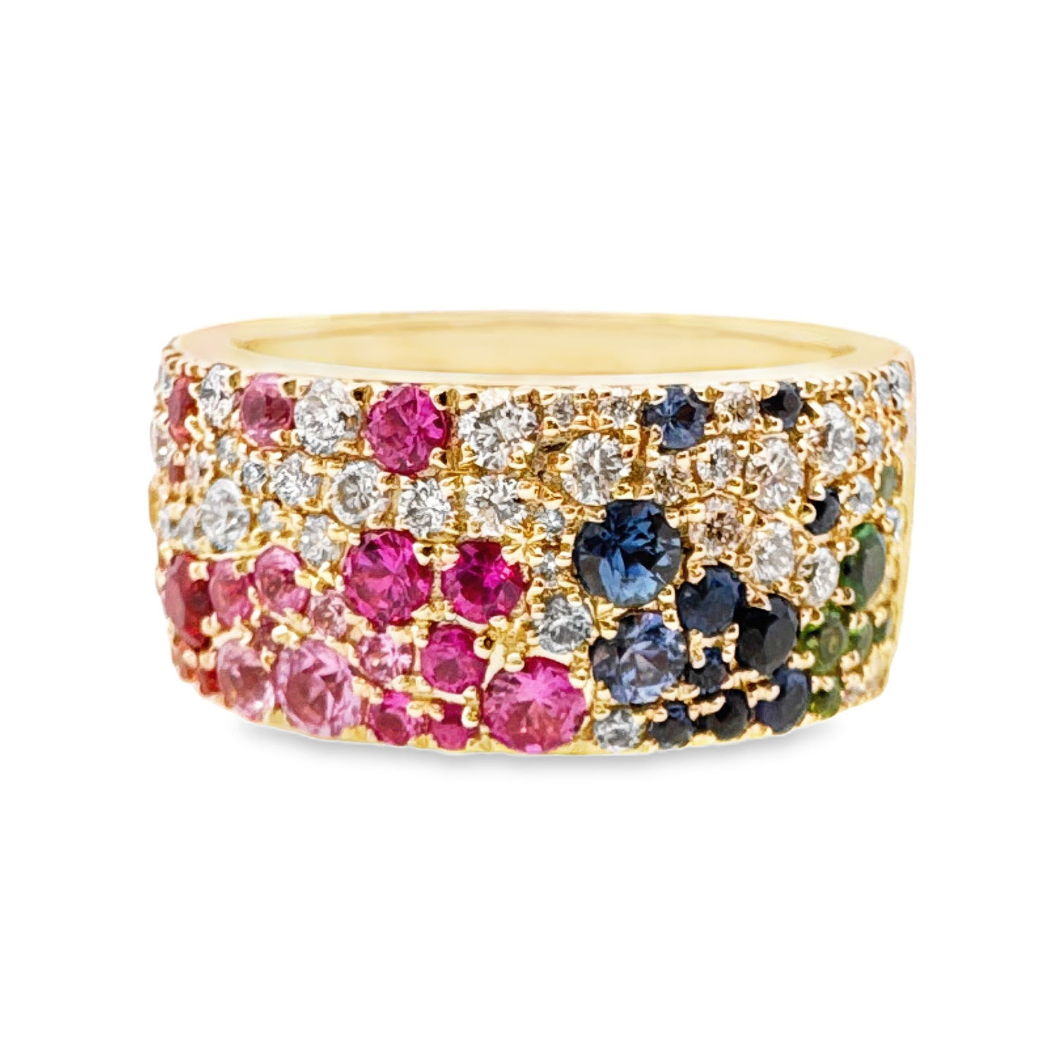 1.81ct Scattered Rainbow Sapphire Cigar Band