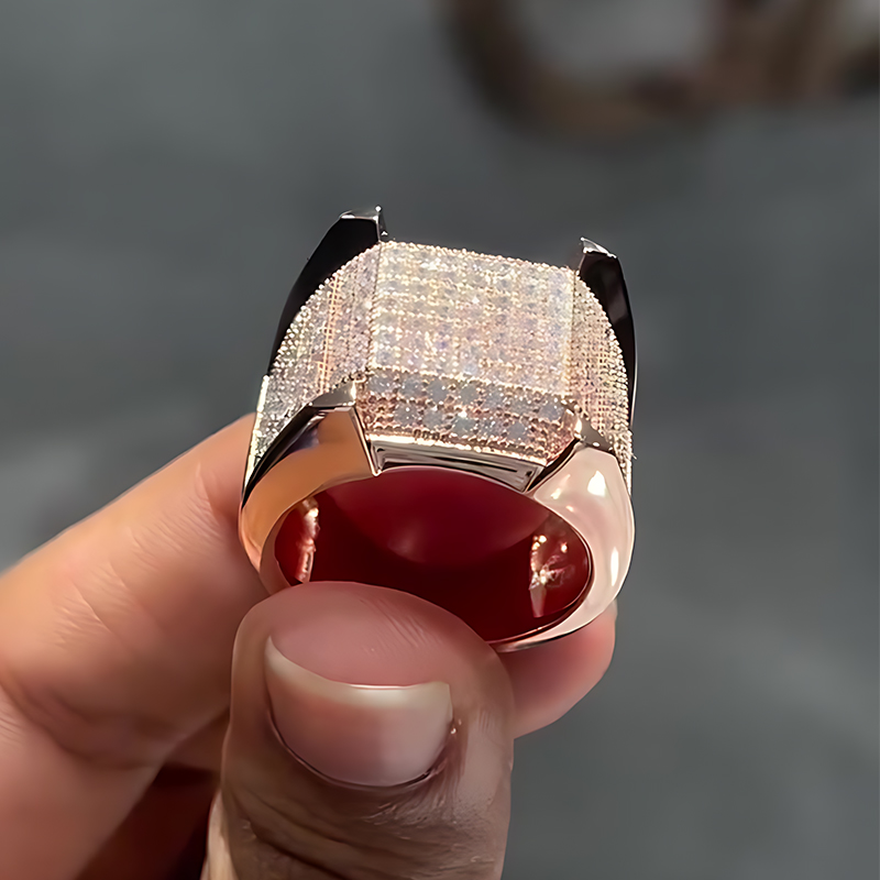 Fashion 5.25ct Micro-pave Setting Round Cut White Sapphire Men's Ring