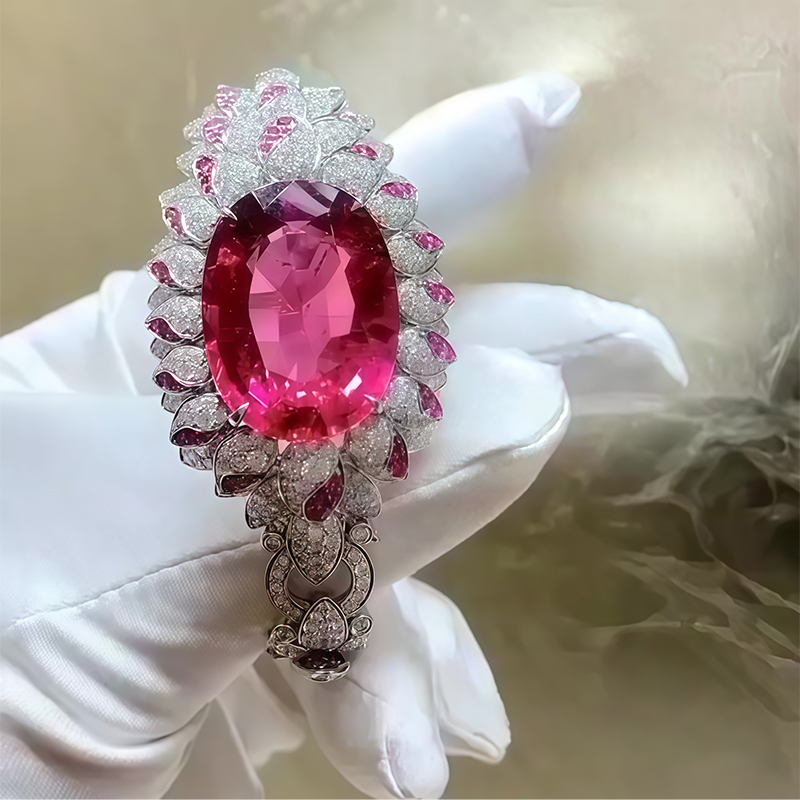 Oval Ruby & Multi-Gem Bangle Bracelet