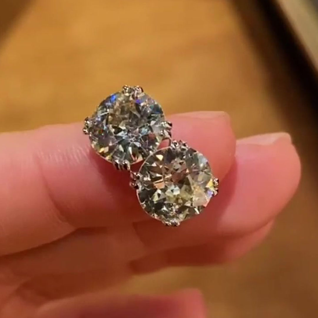 3.22ct Round Cut White Sapphire Toi et Moi Ring