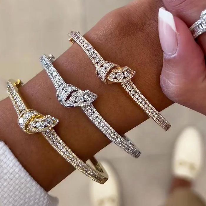 Fashion Round Cut Diamond Tight Knot Bracelet