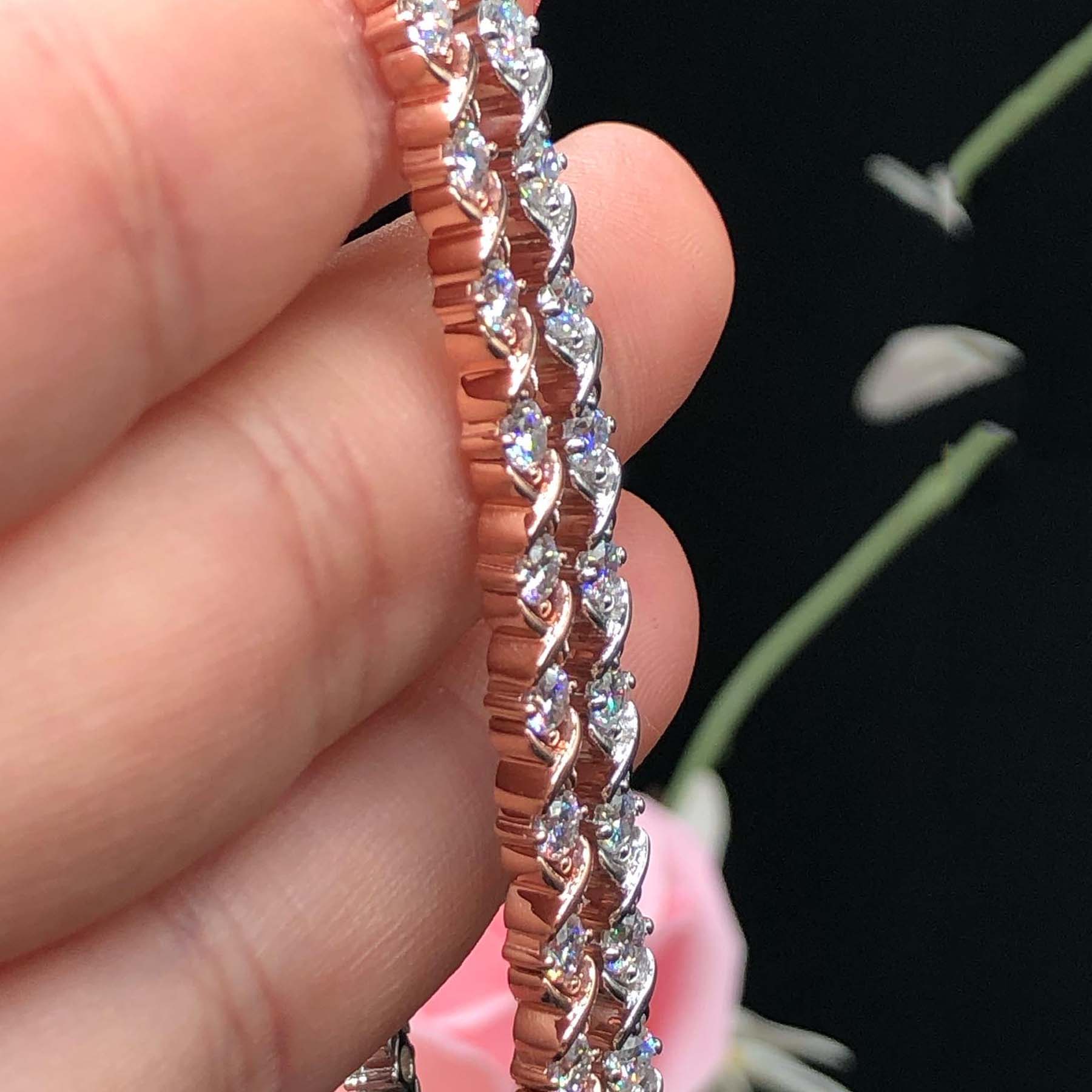 Round Cut White Sapphire Bracelet For Women