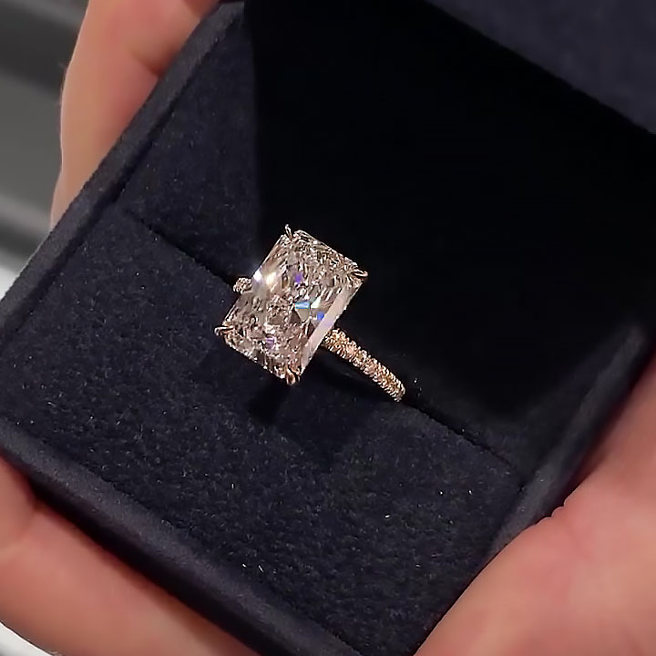 5ct Radiant Cut White Sapphire Engagement Ring