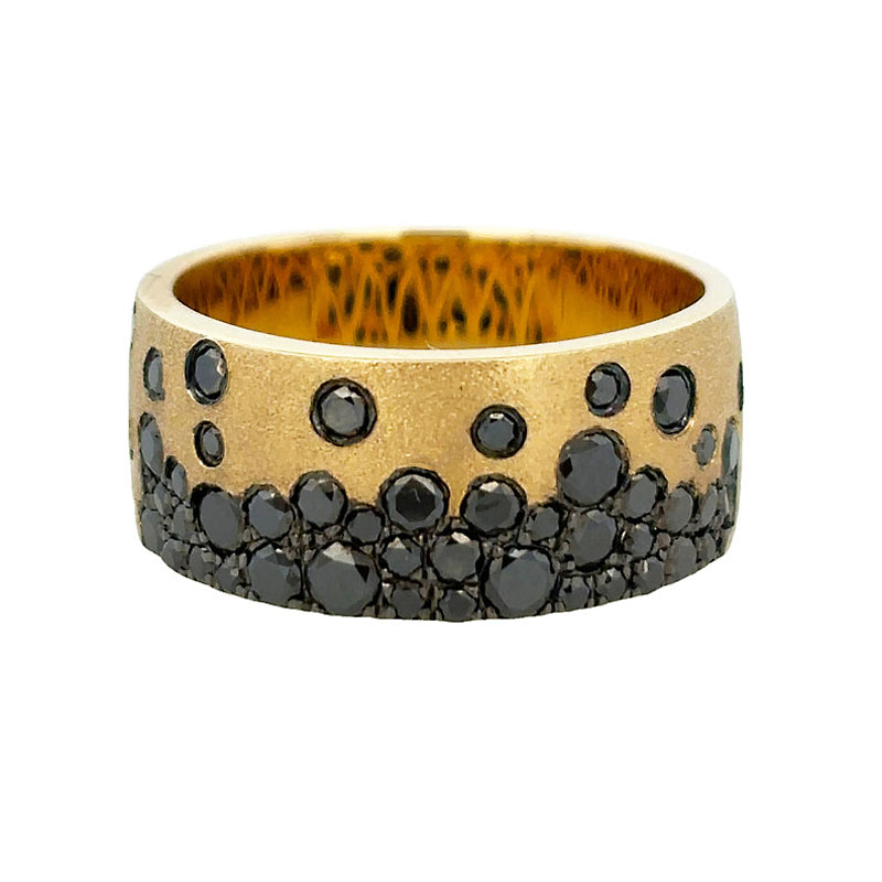 1.34ct Scattered Black Sapphire Cigar Band