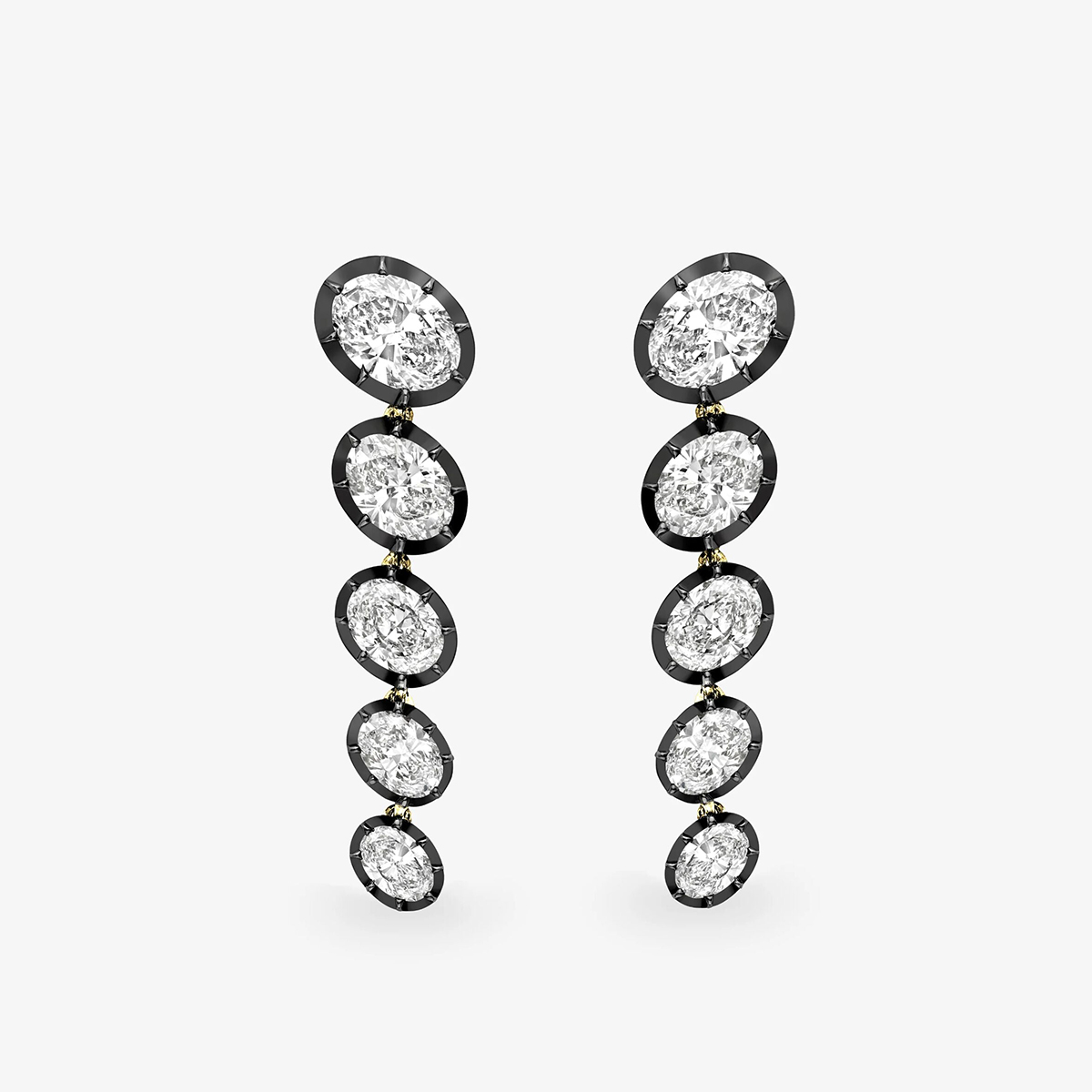 Oval Cut White Sapphire Stud Earrings