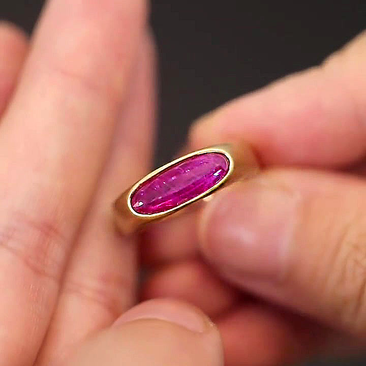 3ct Bezel Setting Oval Cut Ruby Sapphire Engagement Ring