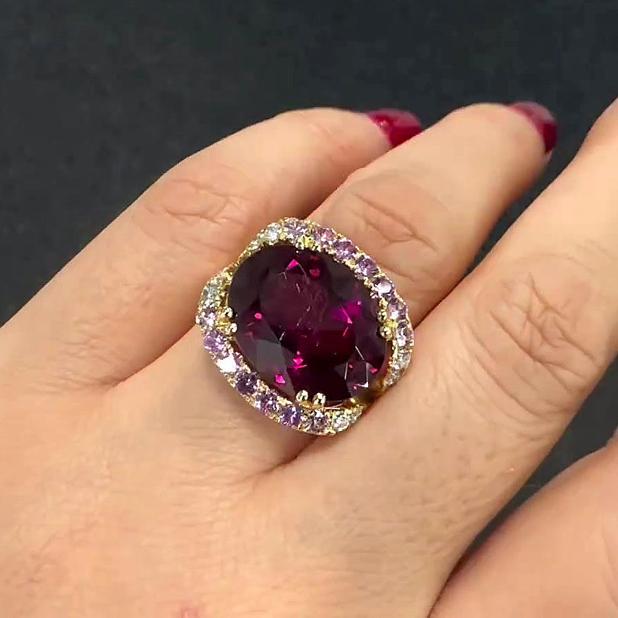 6ct Oval Cut Ruby Sapphire Engagement Ring