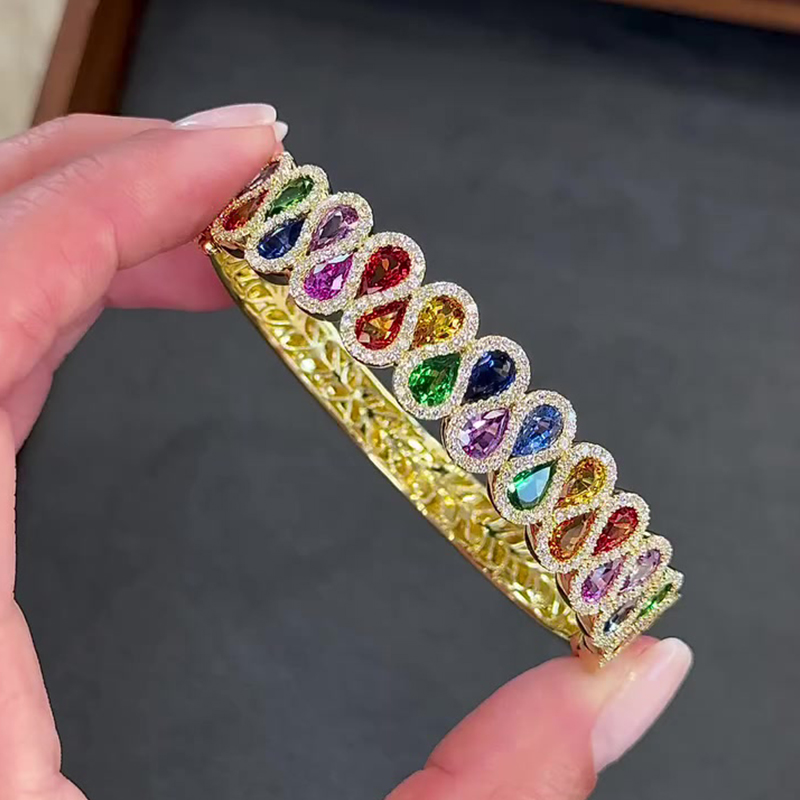 Pear Cut Multi-Gemstone Bracelet