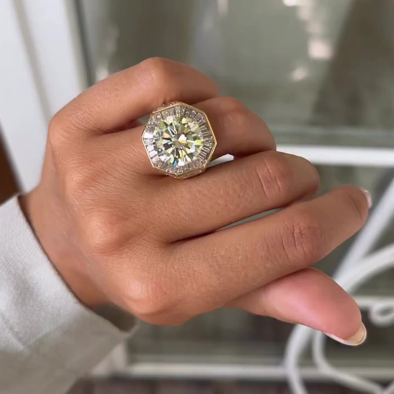 4ct Round Cut White Sapphire Engagement Ring