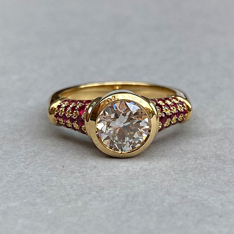 3ct Round Cut Sapphire Engagement Ring