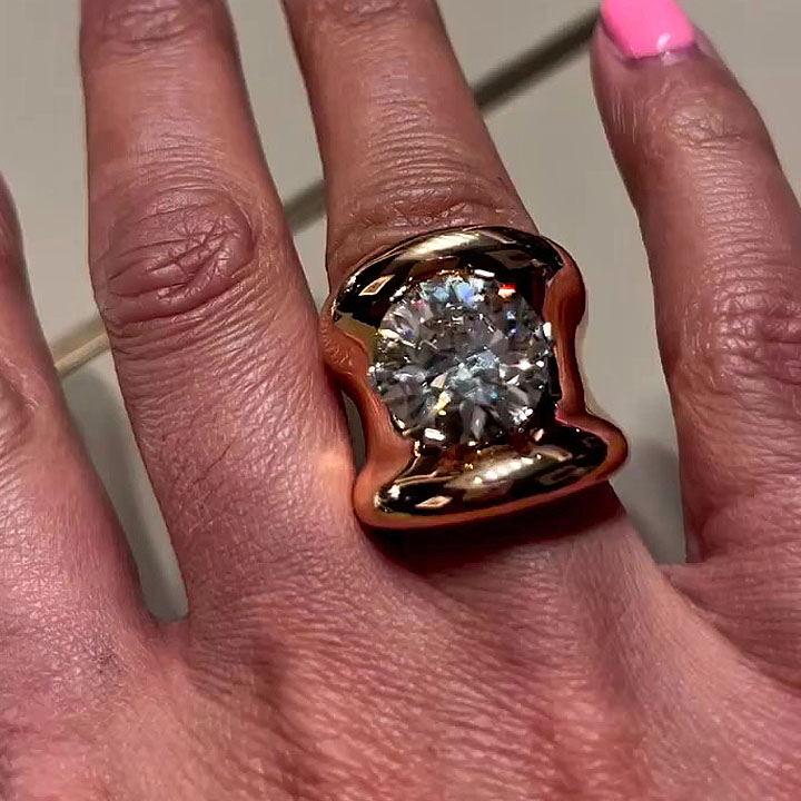 4ct Round Cut White Sapphire Engagement Ring