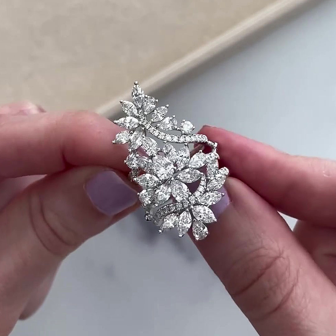 8.75ct Multi Cut White Sapphire Cocktail Ring