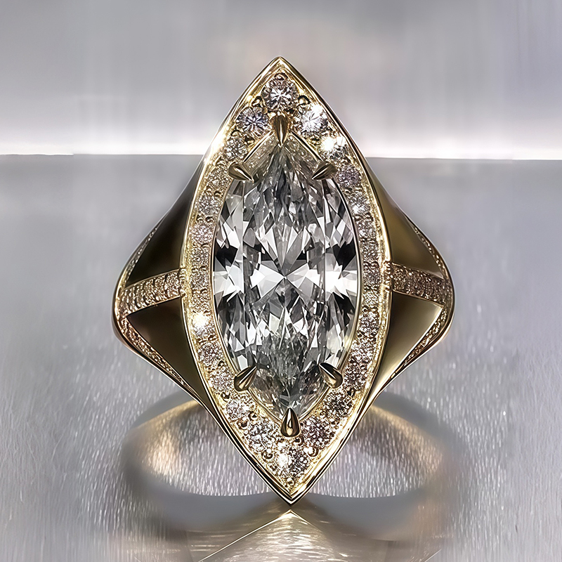 3ct Marquise Cut White Sapphire Engagement Ring