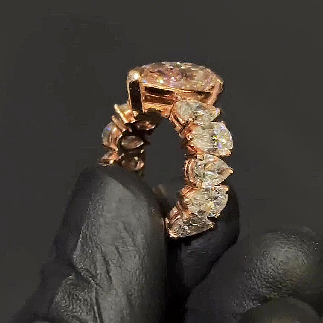 4ct Pear Cut Pink Sapphire Engagement Ring