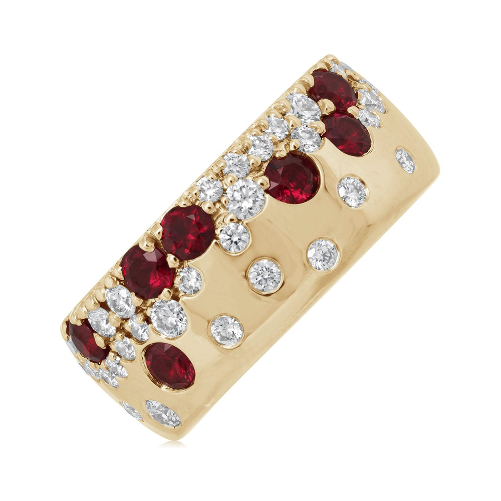 2.65ct Scattered Garnet&White Sapphire Cigar Band