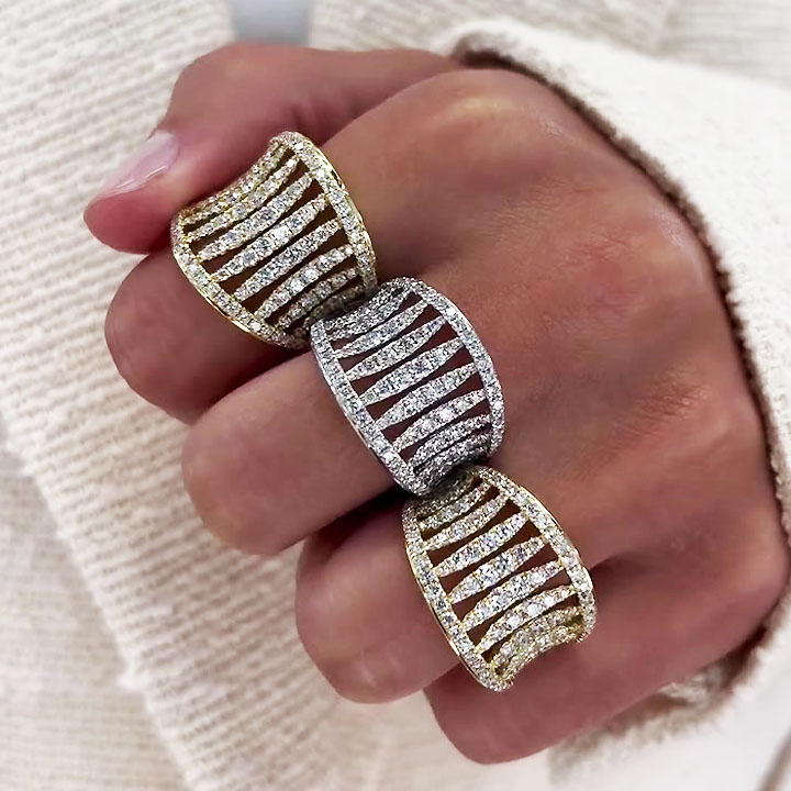 2.35ct Channel Setting Round Cut Diamond Cocktail Ring