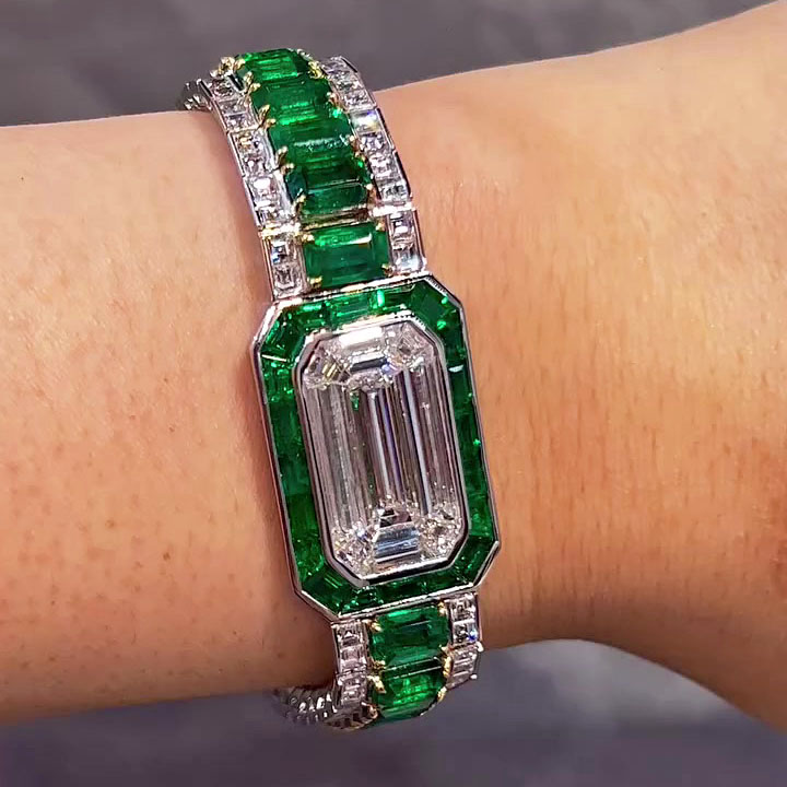 Emerald Cut White Sapphire Bracelet