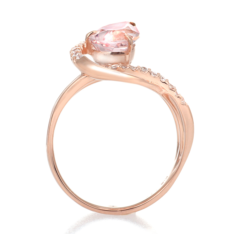 Romantic 3ct Pear Cut Pale Pink Morganite Ring