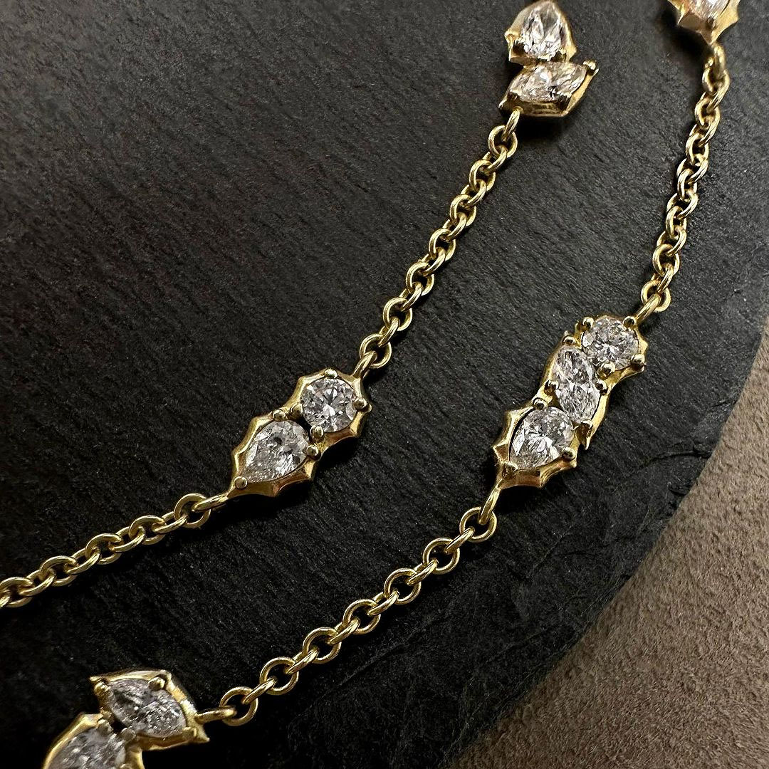 Double Layer White Sapphire Necklace